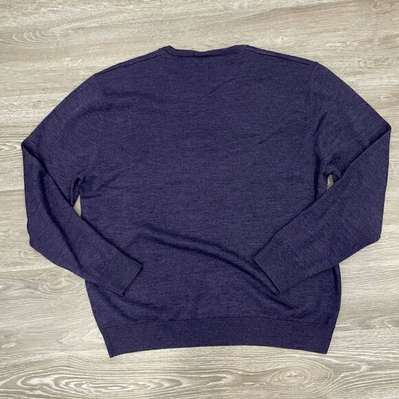 Britches Mens Sweater Tight Knit Pullover V-Neck Purple Size Extra Large - Picture 2 of 9